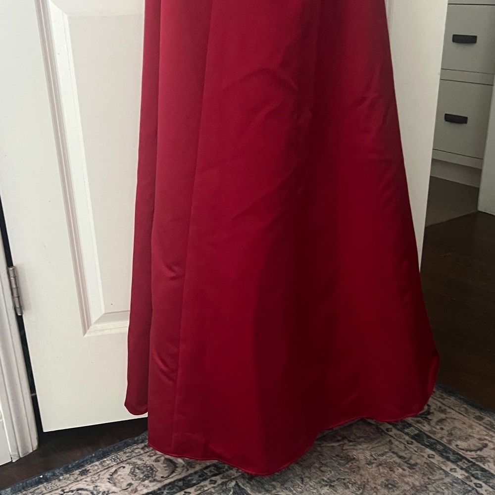 Michaelangelo Red Beaded embroidered halter full length gown prom, bridesmaid - Picture 7 of 12